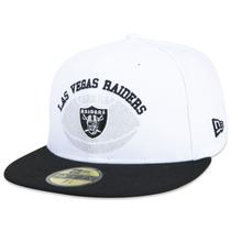 Bone New Era 59FIFTY NFL Las Vegas Raiders Core Aba Reta Branco Aba Reta Fitted Branco