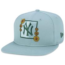 Bone New Era 9FIFTY Original Fit MLB New York Yankees Nature Aba Reta Aba Reta Snapback Verde