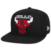 Bone New Era 9FIFTY Original Fit Snapback NBA Chicago Bulls Tecnologic Aba Reta Preto Aba Reta Snapback Preto