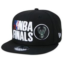 Boné New Era 9FIFTY Snapback Aba Reta Milwaukee Bucks NBA Finals Oficial De Quadra 2021