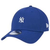 Bone New Era 9FORTY Snapback MLB New York Yankees Mini Logo Aba Curva Azul Aba Curva Snapback Azul