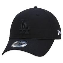 Bone New Era 9TWENTY MLB Los Angeles Dodgers Aba Curva Preto Aba Curva Strapback Preto