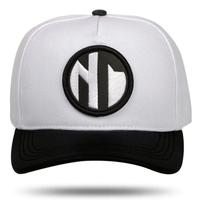 Boné New Time Cap Snapback Aba Curva Em Couro Preto