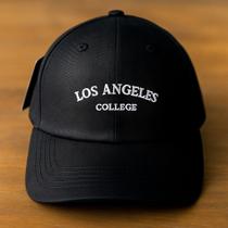 Boné New York e Los Angeles Masculino Curva Aba Torta Ajustável Preto Look Algodão Estilo Adulto