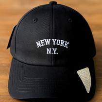 Boné New York e Los Angeles Masculino Curva Aba Torta Ajustável Preto Look Algodão Estilo Adulto