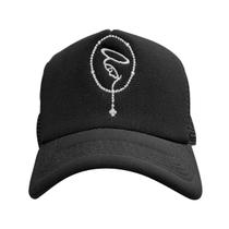 Boné Nossa Senhora Bordado Terço Catolicismo Preto