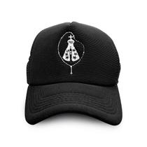 Boné Nossa Senhora Terço Bordado Catolicismo Preto