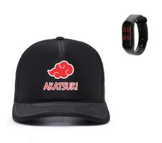 Boné Nuvem Akatsuki E Relógio Digital Lançamento Anime Mangá