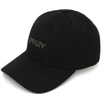 Boné Oakley 6 Panel Stretch Oakley Metallic Preto Boné Oakley 6 Panel Stretch Oakley Metallic Preto