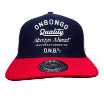 Boné Onbongo Snapback Azul Marinho Branco e Vermelho ON297