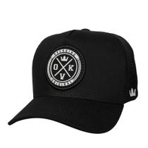 Boné Overking Aba Curva Trucker Patch Preto Branco