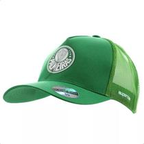 Bone Palmeiras Trucker Silk Bordado Verde medio