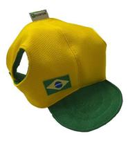 Boné Para Cachorro Seleção Brasileira Modernpet Amarelo