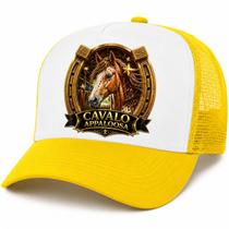 Boné Personalizado Cavalo Apaaloosa Aba Curva - Escolha o SEU! Cor:Amarelo Ft Br TELA