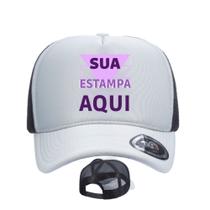 Boné Personalizado Trucker Redinha Bicolor Nome Frase Logo Foto