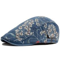Boné plano, chapéu vintage Ivy Gatsby Newsboy, estampa floral