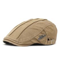 Boné plano de algodão/jeans em espinha de peixe para homens - 24x23x5cm