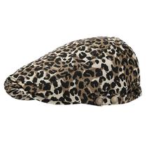 Boné plano, elegante, chapéu Gatsby Newsboy com estampa de leopardo