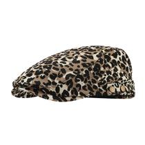 Boné plano Gatsby Newsboy, chapéu masculino de algodão com estampa de leopardo