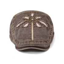 Boné plano Gatsby Newsboy Hat Scally Cap bordado em algodão Boné plano Gatsby Newsboy Hat Scally Cap bordado em algodão