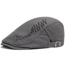 Boné plano masculino cinza de algodão ou jeans com bordado BOGIAN