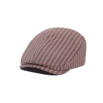 Boné plano masculino listrado clássico Gatsby Newsboy Ivy Cabbie