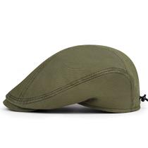 Boné plano masculino verde oliva de poliéster clássico Gatsby Newsboy