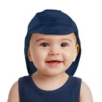 Boné Praia Bebê Proteção UV Azul Escuro Up Baby Boné Praia Bebê Proteção UV Azul Escuro Up Baby