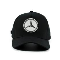 Boné Preto Aba Curva Ajuste Fitão Unissex Motorcycle Mercedes AMG Envio Imediato