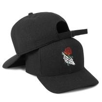 Boné Preto Aba Curva Streetwear Strapback Bordado Premium Young Original