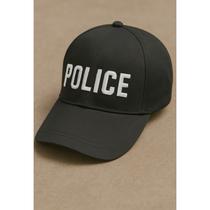 Boné Preto Chapéu Policia Police fbi Policial Fantasia Carnaval Halloween Boné Preto Chapéu Policia Police fbi Policial Fantasia Carnaval Halloween