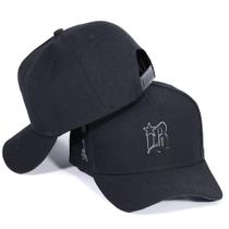 Boné Preto Cinza Black Brazil Masculino Snapback Aba Curva