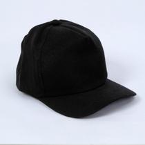 Boné Preto de brim com aba casual liso