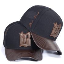 Boné Preto Marrom Aba Couro Black Brazil Snapback Streetwear