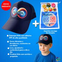 Boné Proteção para Autistas Infinity Blue + Jogo Cognitivo