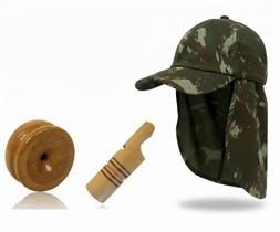 Boné Protetor Pescoço + Apito Inhambu Açu 5 e Apito Marreca Boné Protetor Pescoço + Apito Inhambu Açu 5 e Apito Marreca