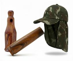 Boné Protetor Pescoço + Apito Rola 21 + Apito Capivara Boné Protetor Pescoço + Apito Rola 21 + Apito Capivara