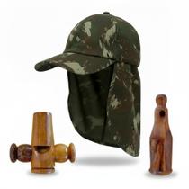 Boné Protetor Pescoço + Apito Rola 21 +Apito Inhambu Chororó Boné Protetor Pescoço + Apito Rola 21 +Apito Inhambu Chororó