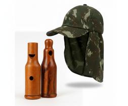 Boné Protetor Pescoço + Apito Rola 21 + Apito Madeira Jaó Boné Protetor Pescoço + Apito Rola 21 + Apito Madeira Jaó