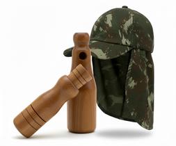 Boné Protetor Pescoço + Apito Rola 21 + Apito Marrecao Boné Protetor Pescoço + Apito Rola 21 + Apito Marrecao