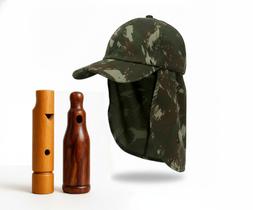 Boné Protetor Pescoço + Apito Rola 21 + Apito Rola Juriti Boné Protetor Pescoço + Apito Rola 21 + Apito Rola Juriti