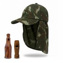 Boné Protetor Pescoço + Apito Rola 21 + Apito Saracura Boné Protetor Pescoço + Apito Rola 21 + Apito Saracura