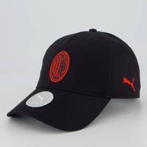 Boné Puma AC Milan Preto e Vermelho