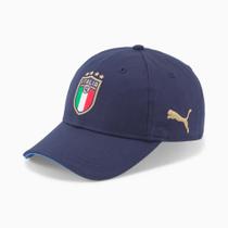 Boné Puma Itália Aba Curva Azul Marinho Snapback FIGC Team