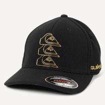 Boné Quiksilver Aba Curva Chrome Three Logo WT26 Preto