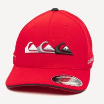 Boné Quiksilver Aba Curva Emb Three Logo SM26 Red