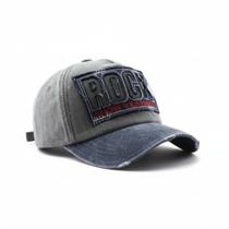 Boné Rock Clássico Old Vintage Algodão Washed Rasgado Envelhecido Luke Sports Cor:Cinza Boné Rock Clássico Old Vintage Algodão Washed Rasgado Envelhecido Luke Sports Cor:Cinza