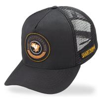 Boné Rodeio Country Sharecropper Preto com Detalhes Bordados Boné Rodeio Country Sharecropper Preto com Detalhes Bordados