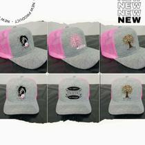 Boné Rosa e cinza personalizado/ estampando em sublimação l