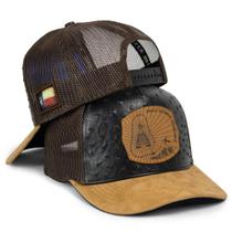 Boné Rústico De Couro Country Imagem Nossa Senhora Aparecida Unissex